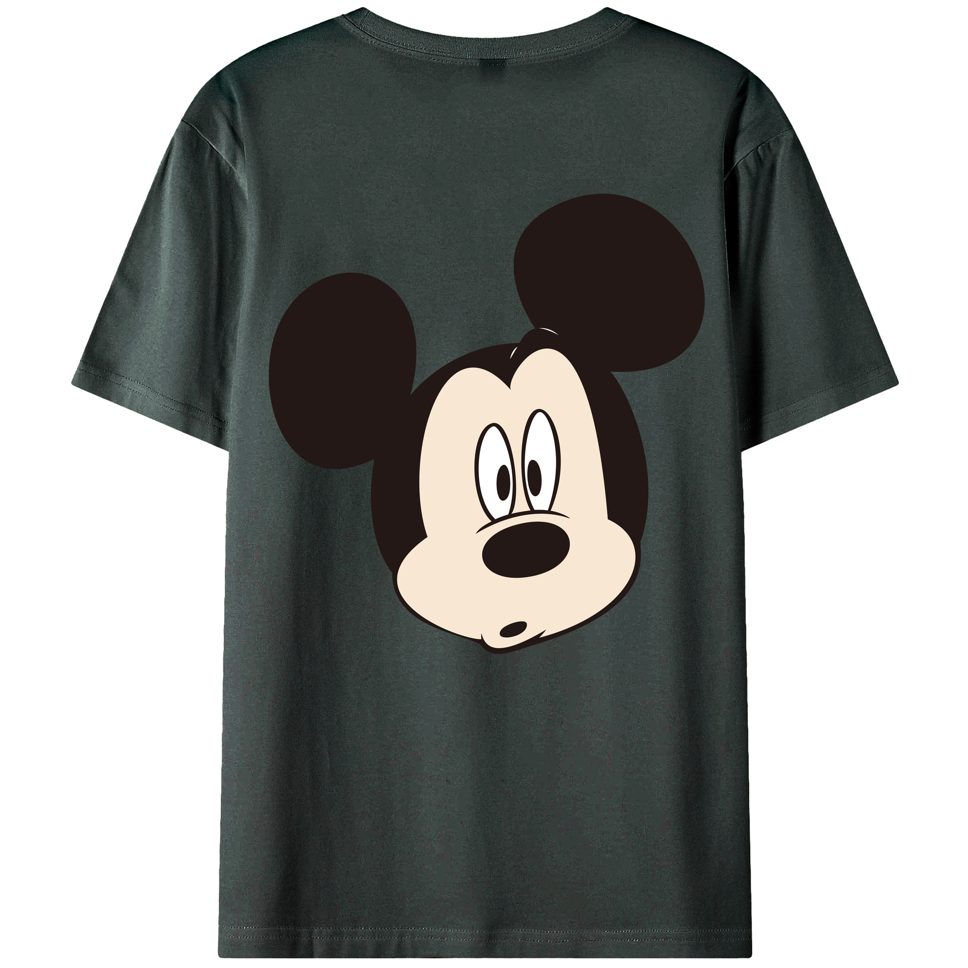 ミッキーマウス Mickey Mouse 綿100％ メンズ半袖Tシャツ（バックプリント） 通気性